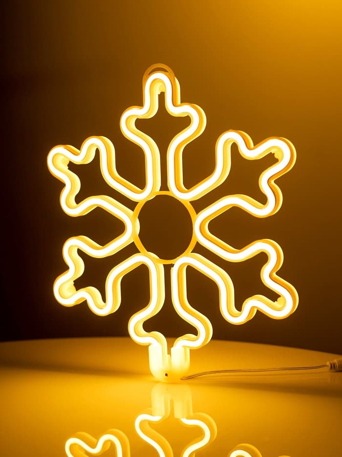 Светодиодная фигура «Снежинка» 30 см, пластик, 220 В, свечение тёплое белое
