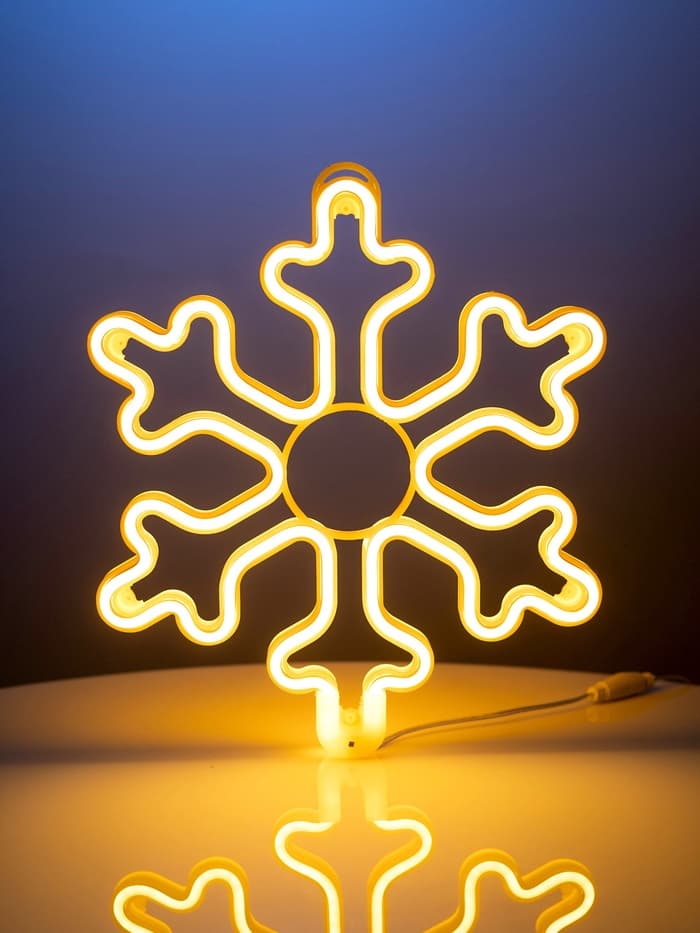 Светодиодная фигура «Снежинка» 30 см, пластик, 220 В, свечение тёплое белое