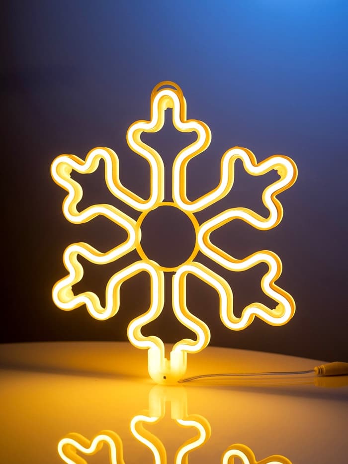 Светодиодная фигура «Снежинка» 30 см, пластик, 220 В, свечение тёплое белое