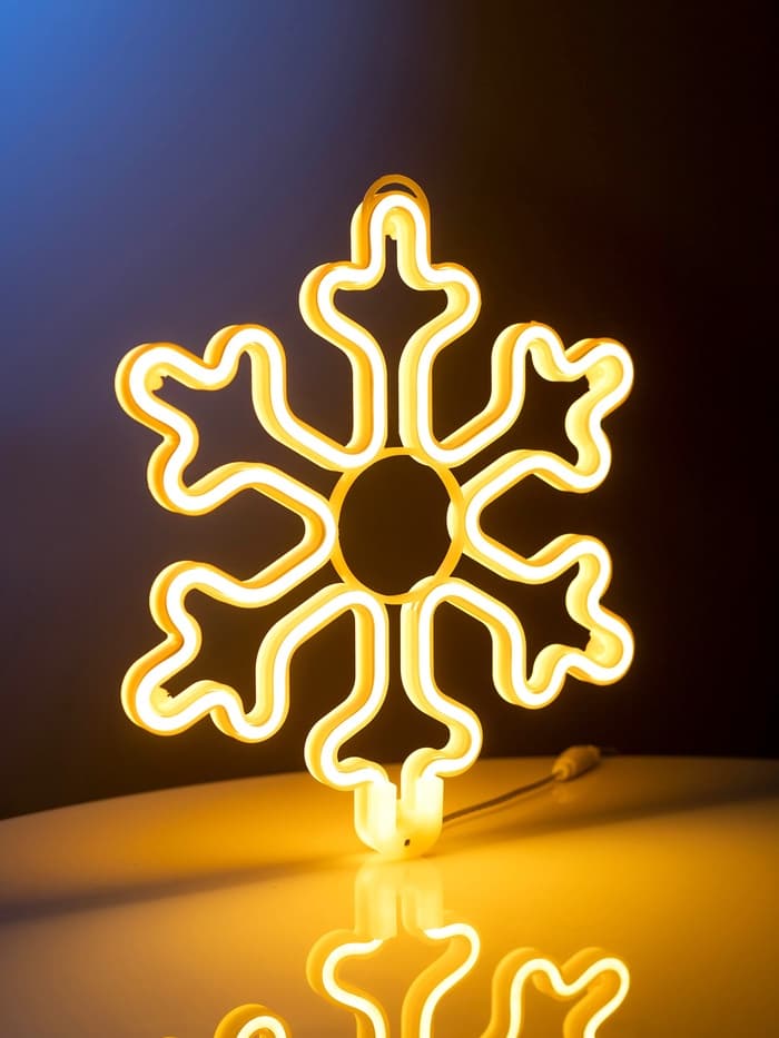 Светодиодная фигура «Снежинка» 30 см, пластик, 220 В, свечение тёплое белое