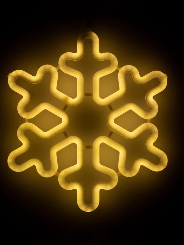 Светодиодная фигура «Снежинка» 30 см, пластик, 220 В, свечение тёплое белое