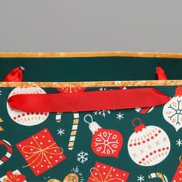 Пакет подарочный новогодний ламинированный «Счастья в Новом году», ML 27×23×11.5 см