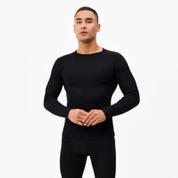 Термобельё мужское (джемпер, брюки), чёрное, размер 56