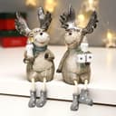 Фигурка светящаяся «Лосик с серебристыми рогами со свечой», 15.5×7×8.7 см, МИКС