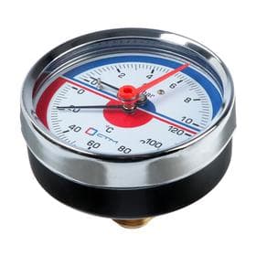 Термоманометр CTM, аксиальный, Дк 80 мм, 1 МПа, наружная резьба 1/4", 120°С