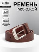 Ремень мужской, 120×3.6 см, гладкий, винт, пряжка металл, коричневый