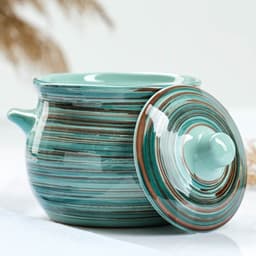 Горшочек для запекания Борисовская керамика «Скандинавия», 650 мл, 12.5×11.5 см, голубой