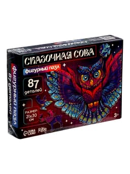 Пазл деревянный фигурный Puzzle «Сказочная сова», 87 элементов