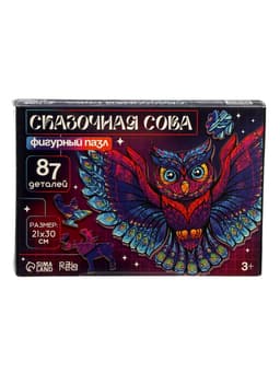 Пазл деревянный фигурный Puzzle «Сказочная сова», 87 элементов
