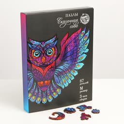 Пазл деревянный фигурный Puzzle «Сказочная сова», 87 элементов