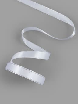 Лента атласная, с серебряным люрексом, 15 мм, 23±1 м, белая №001