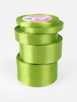 Атласная лента, набор 5 шт., 6/10/20/40/50 мм, 23±1 м, светло-зелёная №184