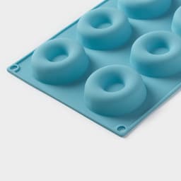 Форма для выпечки Доляна «Сладости. Пончики», 29×17 см, 8 ячеек (d=6 см), силикон, МИКС