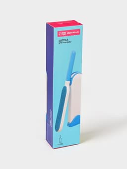 Щётка для удаления шерсти и волос с одежды и мебели с ручкой Доляна, 33×7.5×5 см, синяя