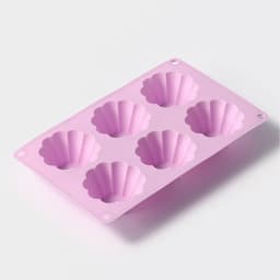 Форма для выпечки Доляна «Сладости. Пудинг», силикон, 29.5×17.5 см, 6 ячеек (7.7×3 см), сиреневая