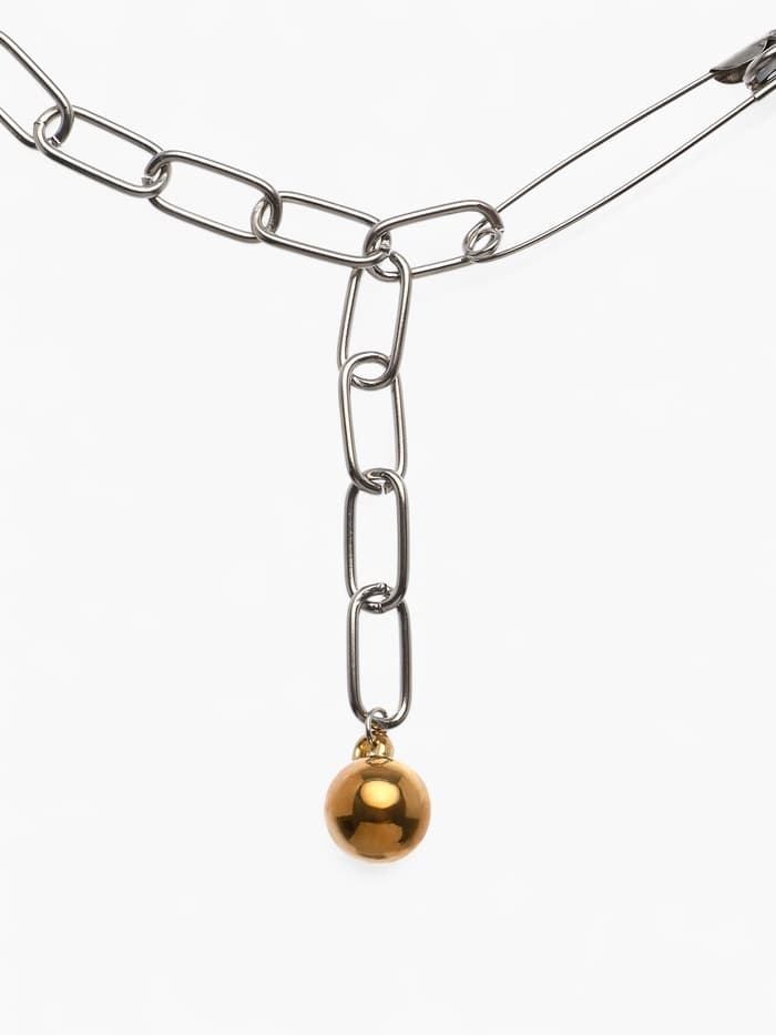 Кулон на цепочке «Шар и Булавка», цвет серебро, L=45 см