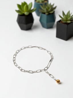 Кулон на цепочке «Шар и Булавка», цвет серебро, L=45 см