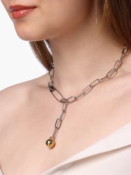 Кулон на цепочке «Шар и Булавка», цвет серебро, L=45 см