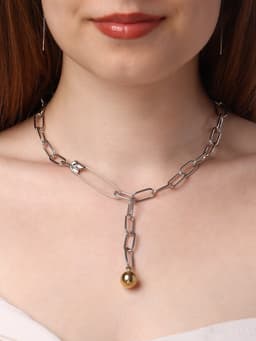 Кулон на цепочке «Шар и Булавка», цвет серебро, L=45 см