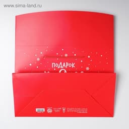 Пакет-коробка новогодний подарочный «Подарок», 28×20×13 см