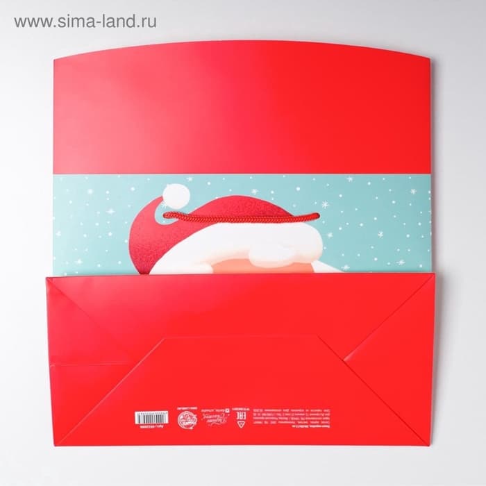 Пакет-коробка новогодний подарочный «Дед мороз», 28×20×13 см