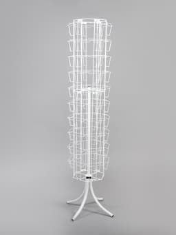 Стойка вращающаяся для открыток, напольная, 60 карманов А5, 40×40×180 см, белая