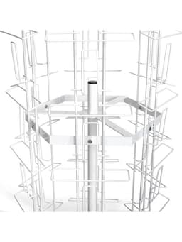 Стойка вращающаяся для открыток, напольная, 60 карманов А5, 40×40×180 см, белая