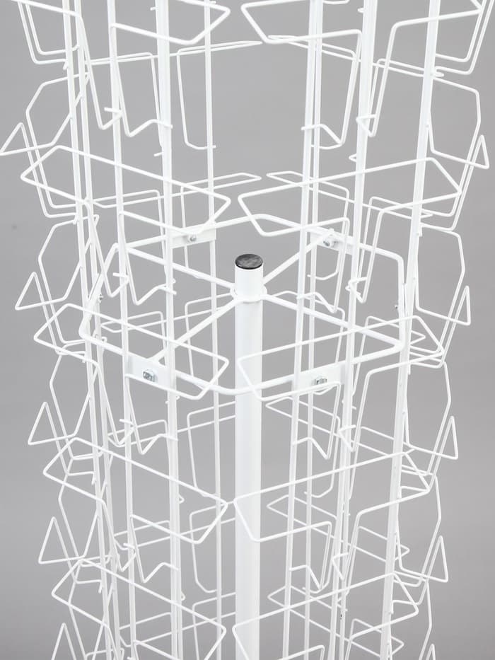 Стойка вращающаяся для открыток, напольная, 60 карманов А5, 40×40×180 см, белая