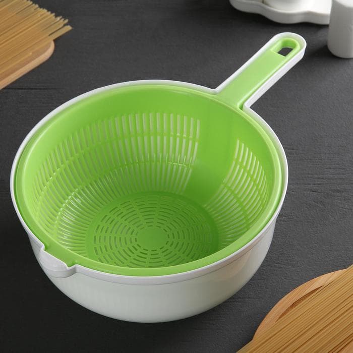 Дуршлаг с поддоном Альтернатива, 3 л, d=25 см, h=11.5 см, пластик, МИКС