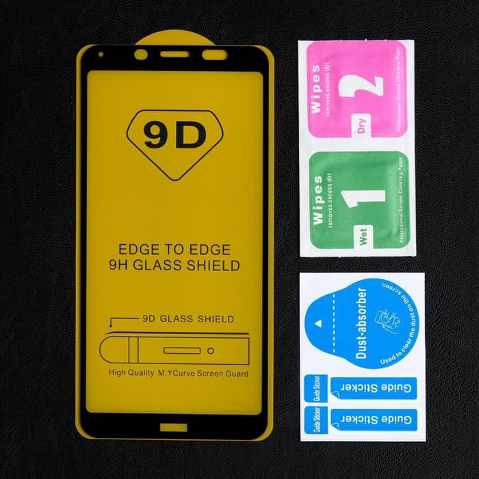 Защитное стекло 9D Luazon для Xiaomi Redmi 7a, полный клей, 0.33 мм, 9Н, чёрное