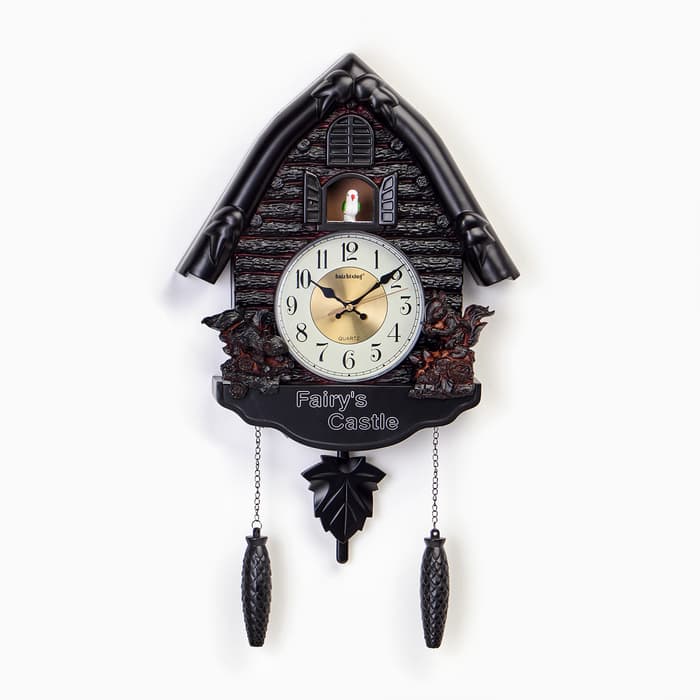 Часы настенные интерьерные большие с кукушкой «Белочки», плавный ход, 67×37×13 см