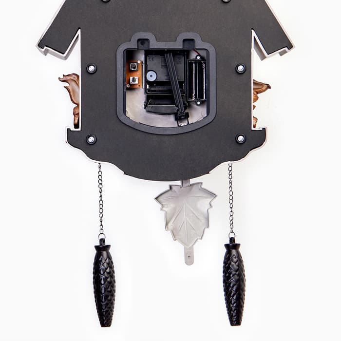 Часы настенные интерьерные большие с кукушкой «Белочки», плавный ход, 67×37×13 см