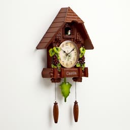 Часы настенные интерьерные большие с кукушкой «Лоза», плавный ход, 63×10×36 см, коричневые