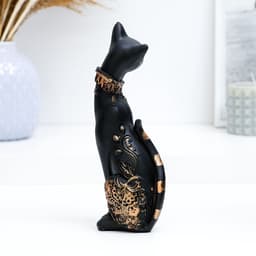 Фигурка полистоун «Кошка», чёрная, 20×8 см