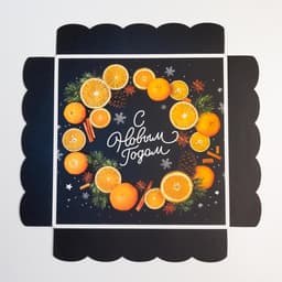 Коробка для кондитерских изделий с пластиковой крышкой «С Новым годом», 15×15×3 см