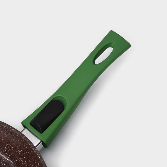 Сковорода Magistro Avocado, d=22 см, съёмная ручка софт тач, антипригарное покрытие, индукция, кованый алюминий, зелёная