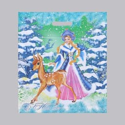 Пакет подарочный новогодний «Дед Мороз и Снегурочка», полиэтиленовый с вырубной ручкой, 41×51 см