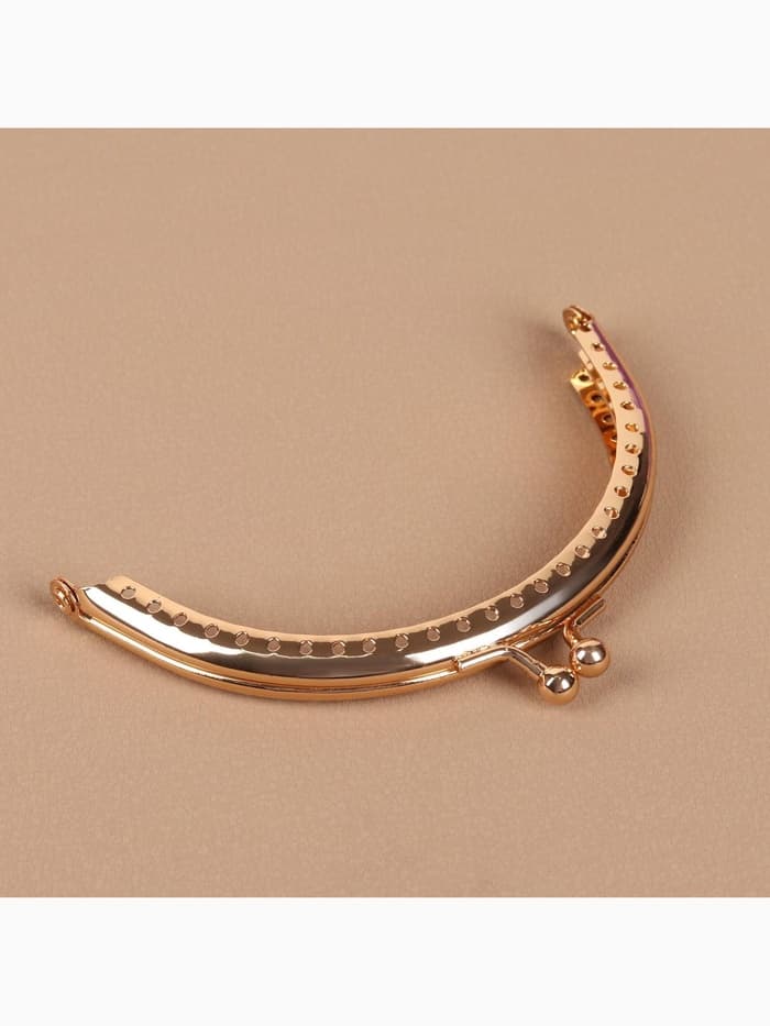 Фермуар пришивной «Полукруг», 10 см, цвет золотистый