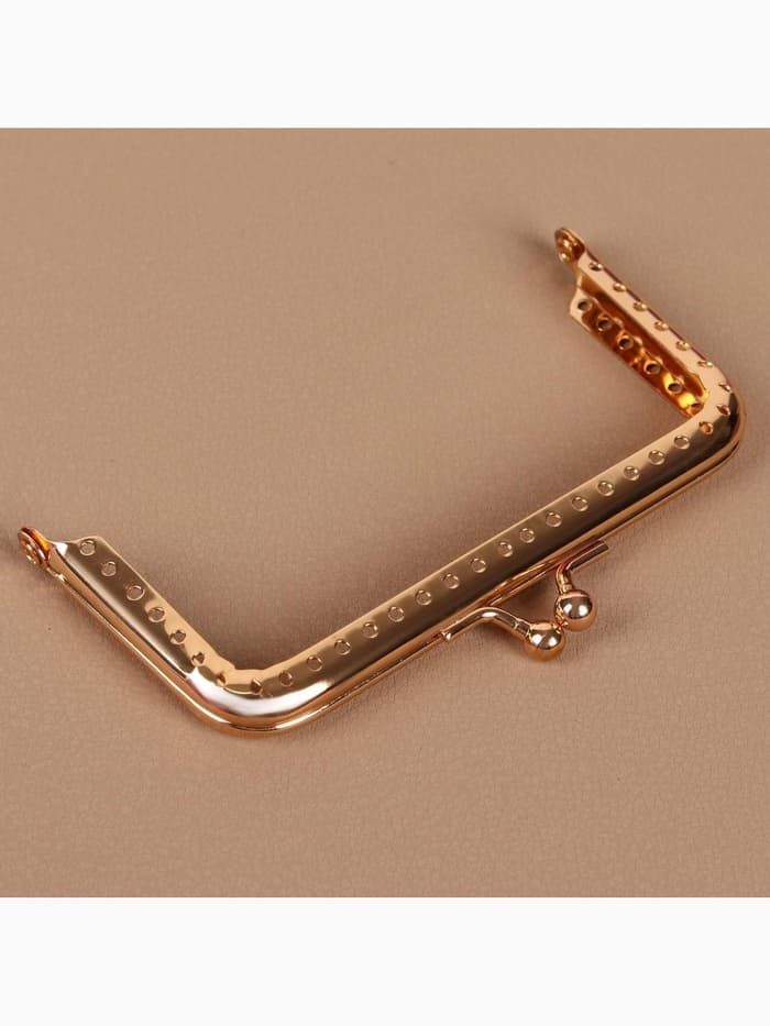 Фермуар пришивной «Прямоугольник», 10 см, цвет золотистый