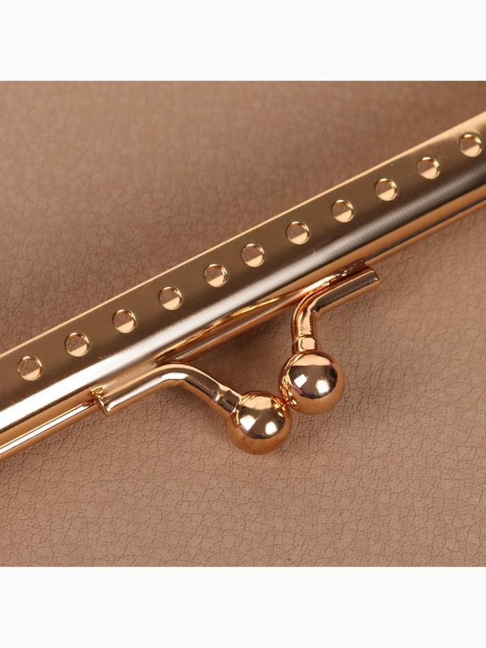 Фермуар пришивной «Прямоугольник», 10 см, цвет золотистый