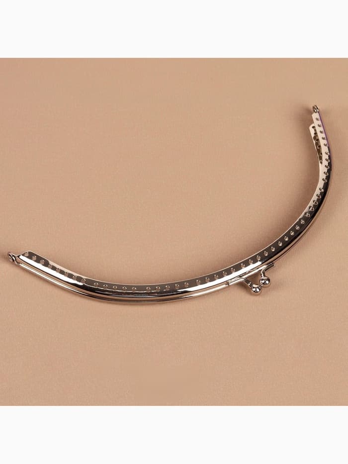 Фермуар пришивной «Полукруг», 20 см, цвет серебряный