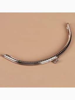 Фермуар пришивной «Полукруг», 20 см, цвет серебряный