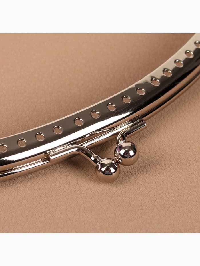 Фермуар пришивной «Полукруг», 20 см, цвет серебряный