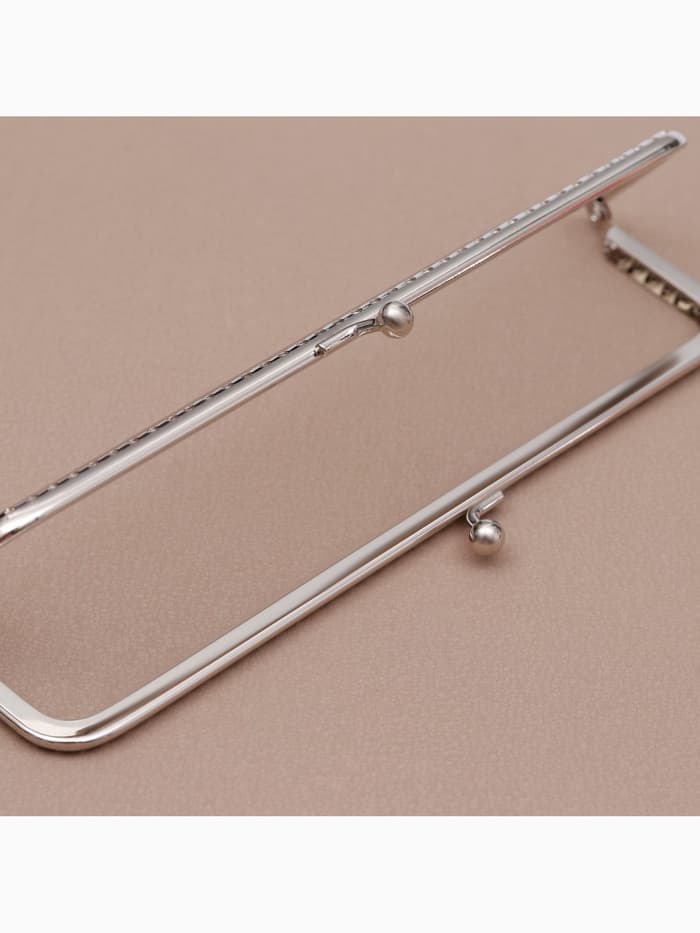 Фермуар пришивной «Прямоугольник», 20 см, цвет серебряный