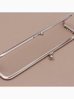 Фермуар пришивной «Прямоугольник», 20 см, цвет серебряный