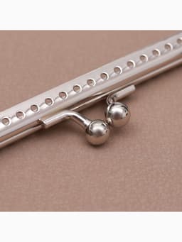 Фермуар пришивной «Прямоугольник», 20 см, цвет серебряный