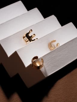 Серьги каффы «Классика», набор 3 шт. цвет золото