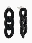 Серьги пластик «Цепь», восторг, малая, чёрные