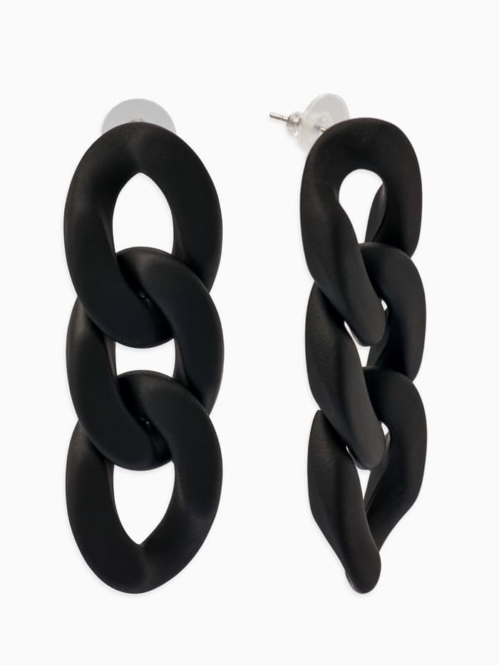 Серьги пластик «Цепь», восторг, малая, чёрные