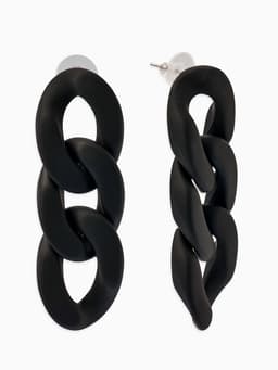 Серьги пластик «Цепь», восторг, малая, чёрные